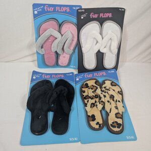 Fur Flops 4 Pairs Size 5/6